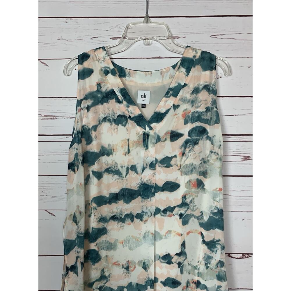 Cabi Women’s M Medium Gelato Watercolor Layered Sleeveless Spring Summer Top - Picture 3 of 13